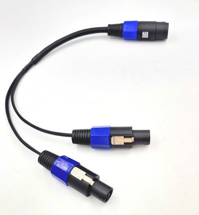 Australian Made Speakon Female Socket To 2 x Speakon Male Y Cable Audio Adapter