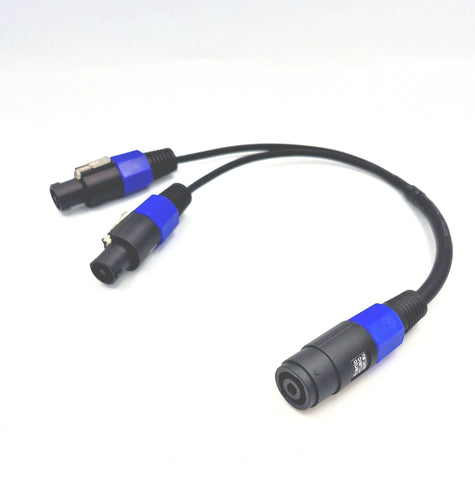 Australian Made Speakon Female Socket To 2 x Speakon Male Y Cable Audio Adapter