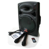 Portable 12" Speaker Laser Light Party Set W/ Battery Bluetooth Sound System 2 Mics Disco Light