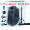 12” Inch Powerful 800w Bluetooth PA Active Speaker Digital Sound System + Stand + RCA Cable