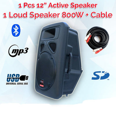 2x 12" Inch 1500w Bluetooth Portable Sound System + Active Speaker Battery Operate USB Record + 2 Microphones