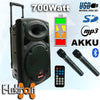 Portable 12" Speaker Laser Light Party Set W/ Battery Bluetooth Sound System 2 Mics Disco Light