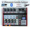 SE-6 Live Audio Mixer 6 Channel Mixer incl. USB Bluetooth Soundcard Phantom Power