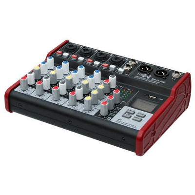 SE-6 Live Audio Mixer 6 Channel Mixer incl. USB Bluetooth Soundcard Phantom Power