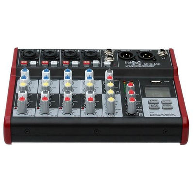 SE-6 Live Audio Mixer 6 Channel Mixer incl. USB Bluetooth Soundcard Phantom Power