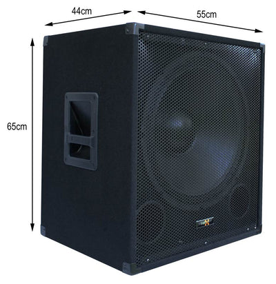 PA System Package with 18" Subwoofer 12" Portable Speaker UHF Mics and Pole