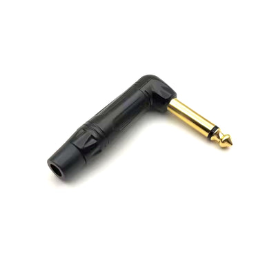 Primeum 1/4" Guitar jack 6.35mm TS TRS 90° L-shaped Right Angle Plug Stereo or Mono