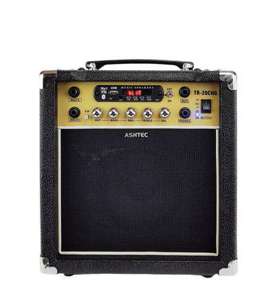 Guitar Amplifier 20W Rechargeable Bluetooth Amp USB FM Effects MP3 Mic Aux