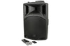 PA System Package with 15" Subwoofer 15" Portable Speaker UHF Mics and Pole