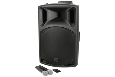 PA Package with 1x 15" Subwoofer 2x 15" Portable Speakers UHF Mics and Stands