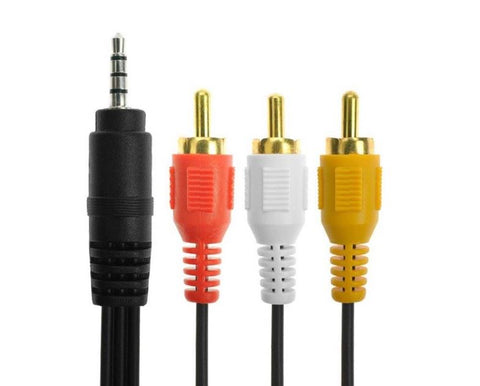 3.5mm to 3 RCA Male 1.2M TV Plug AUX Audio Video DVD HDTV AV Cord Cable