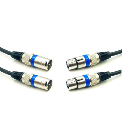 4 Pack 10m 3-Pin XLR Male to Female Balanced Cable Microphone Mic Cord Black Australian Made