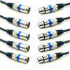 5 Pack 5m or 10m 3-Pin XLR Male to Female Balanced Microphone Cable