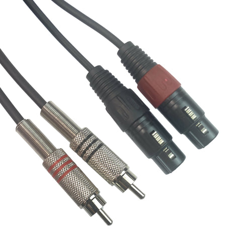 ACL Dual XLR To RCA Cable Heavy Duty 2 XLR Female To 2 RCA Male Patch Cord HIFI Stereo Audio Connection Interconnect Lead Wire