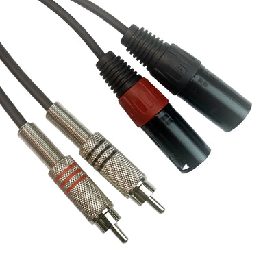 Dual RCA Male to Dual XLR Male Heavy Duty 2 XLR t0 2 RCA phono plug HiFi Stereo Audio Connection Microphone Interconnect Cable 3 meter