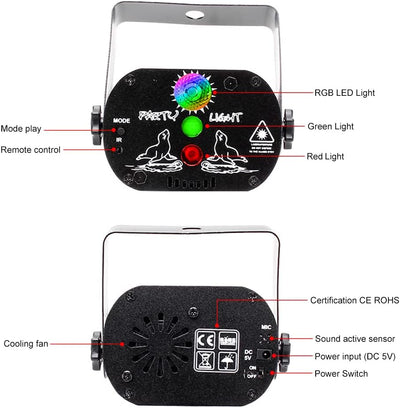 15" Inch Bluetooth Speaker Set + 2 Tuneable UHF Microphones + Party Light + Mic Stands