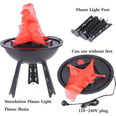 CR Lite 3D Realistic Flickering Flames Light 30cm Table Lamp LED Fake Fire Effect Light Campfire Lamp