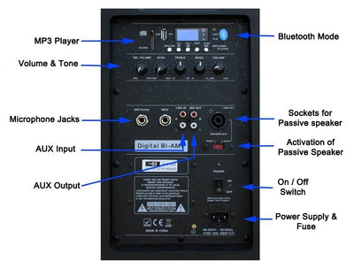 2x 12" Inch 1500w Bluetooth Portable Sound System + Active Speaker Battery Operate USB Record + 2 Microphones