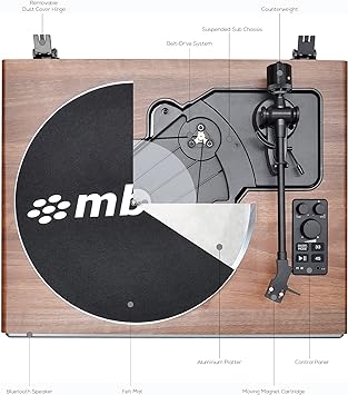 mbeat® Hi-Fi Turntable with Bluetooth Speaker