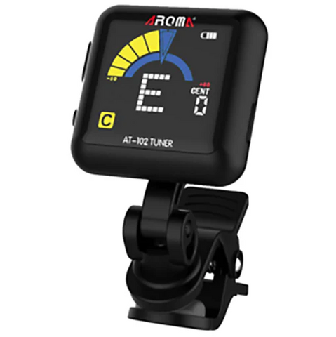 Aroma AT-102 Rechargeable Chromatic Clip On Tuner for Guitar Ukulele Violin