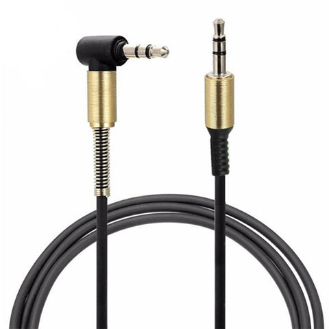 ACL 2.0 Meter 90 Degree Right Angle 3.5mm Auxiliary Audio Jack To Jack Cable Male To Male AUX Cable For Headphones Home And Car Stereos