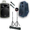 2x12" Inch 1500w Bluetooth Portable+active Loud Speaker Set Sound System with 2 Microphones and Stands