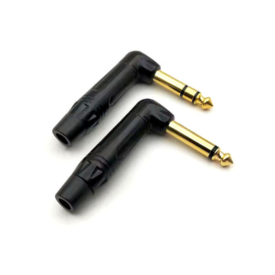 Primeum 1/4" Guitar jack 6.35mm TS TRS 90° L-shaped Right Angle Plug Stereo or Mono