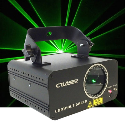 CR Compact Green 100mw Laser Disco Light Party Set 400w Smoke Machine + 1L Liquid