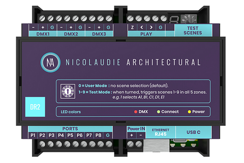 Event Lighting DINA-DR2LITE DIN Rail Mounted Lighting Controller