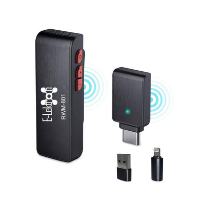 2.4g Wireless Microphone With Charging Case Clip-on Plug & Play For Iphone Ipad Android Live Stream Zoom Video Recording