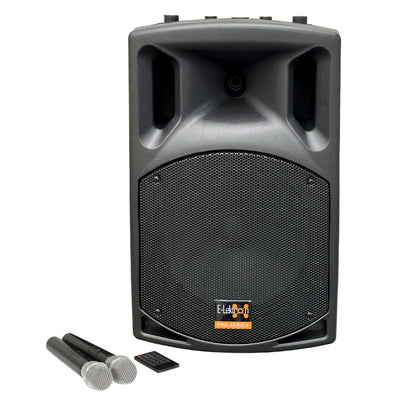 900W 15" inch Bluetooth Wireless Linkable Portable PA Speaker Sound System Recording + 2 Mics