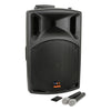 1800w 2x 15" Inch  PA Speakers Bluetooth TWS Wireless Linkable Loud Portable Sound System Recording + 4 UHF Mics + Stands