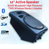 12" Inch Bluetooth PA Speaker 800w Active Digital Sound System + 2 Tuneable UHF Wireless Microphones 40 Channels