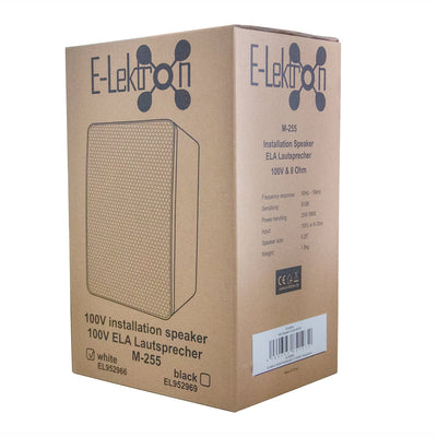 E-Lektron El952966 M-255 White Weatherproof 100 Volt Line or 8 Ohm Ela Outdoor Speaker