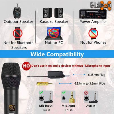 12" Inch Bluetooth PA Speaker 800w Active Digital Sound System + 2 Tuneable UHF Wireless Microphones 40 Channels