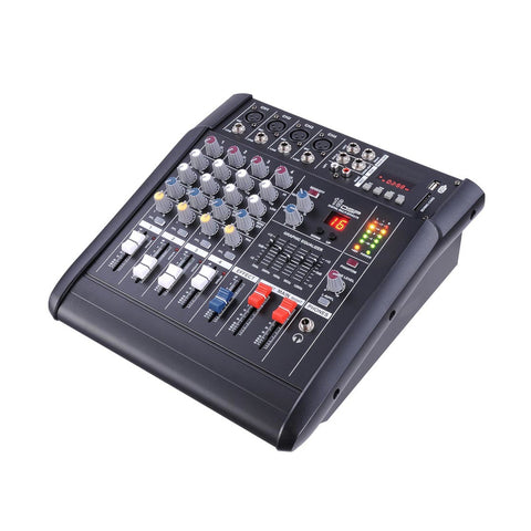 5 Channel Powered Mixer Stereo Audio Mixing Console with USB Bluetooth