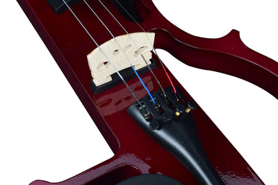 Electric Violin 4/4 Full Size with Hard Case, Bow, Bridge and Rosin + Optional Accessories