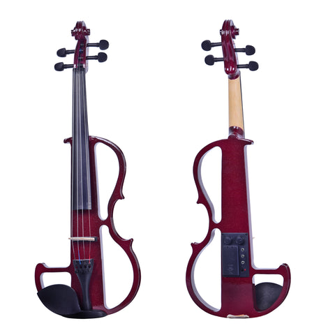 Electric Violin 4/4 Full Size with Hard Case, Bow, Bridge and Rosin + Optional Accessories