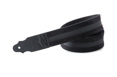 RightOn Standard Plus Plain Black Guitar Strap