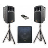 PA Package with 1x 15" Subwoofer 2x 12" Portable Speaker UHF Mics and Stands