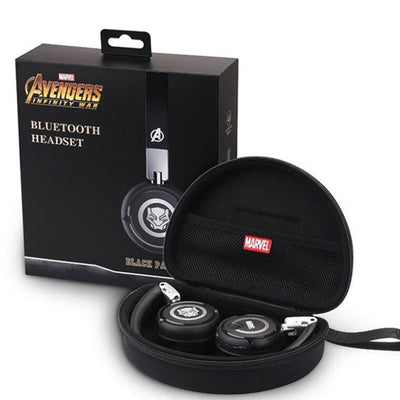 Bluetooth Wireless Headphones Black Panther Marvel Avengers Infinity War Stereo Headphones in Case