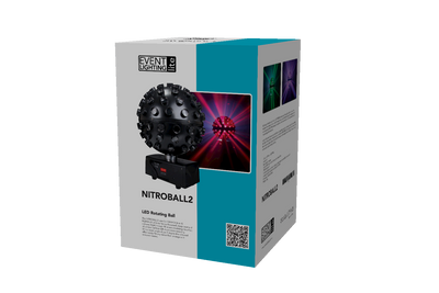 Event Lighting NITROBALL2 - Spherical rotating effect light, 5 x 15W RGBWAUV LED