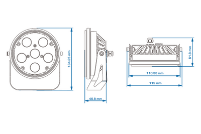 Event Lighting DFXIPS510 - IP65 6 x 1.9W 365nm UV LED 15 deg spot - Requires Dark Drive