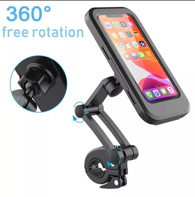 Waterproof Case Phone Holder Bike Mount on Handlebar For Delivery Drivers on Bicycle Motorcycle