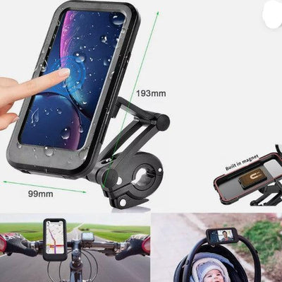 Waterproof Case Phone Holder Bike Mount on Handlebar For Delivery Drivers on Bicycle Motorcycle