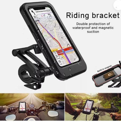 Waterproof Case Phone Holder Bike Mount on Handlebar For Delivery Drivers on Bicycle Motorcycle