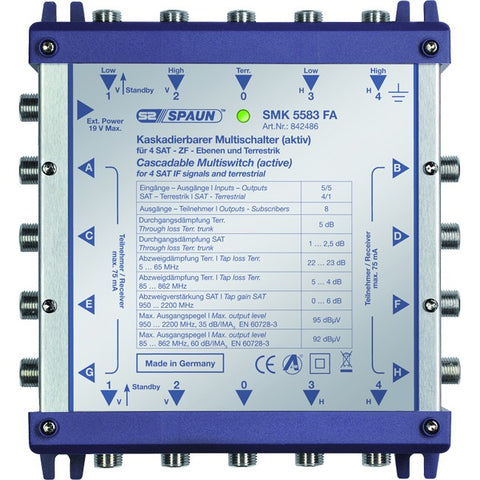 SMK5583FA MULTISWITCH 5 WIRE CASCADE 8 OUTPUTS ACTIVE SPAUN SPAUN DS/SMK5583FA