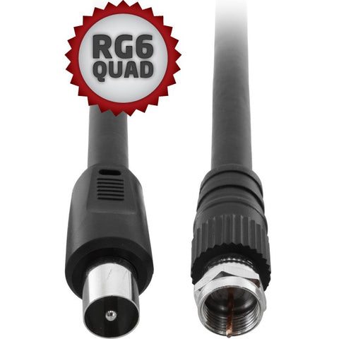 FL6Q-1.5PF 1.5M RG6QUAD PAL TO 'F' LEAD PAL TO 'F' FLYLEAD - BLACK PRO2