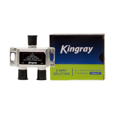 KSP2F 2 WAY F-TYPE SPLITTER FOXTEL APPROVED F30950 KINGRAY KSP2F