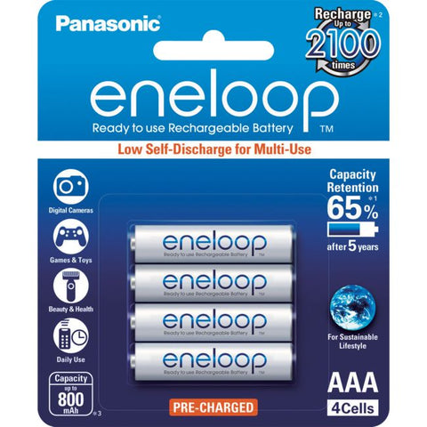 BK4MCCE4BA 4 PACK AAA ENELOOP BATTERIES RECHARGEABLE LSD PANASONIC PANASONIC BK-4MCCE/4BA